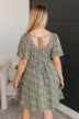 Back To Your Roots Floral Dress- Ivory & Olive