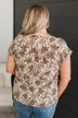 Finest Hour Short Sleeve Floral Top- Beige