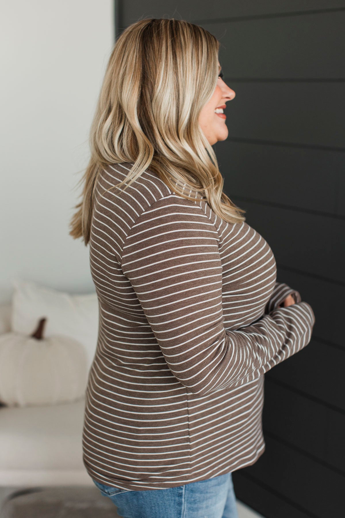 Take Action Long Sleeve Top- Dark Mocha