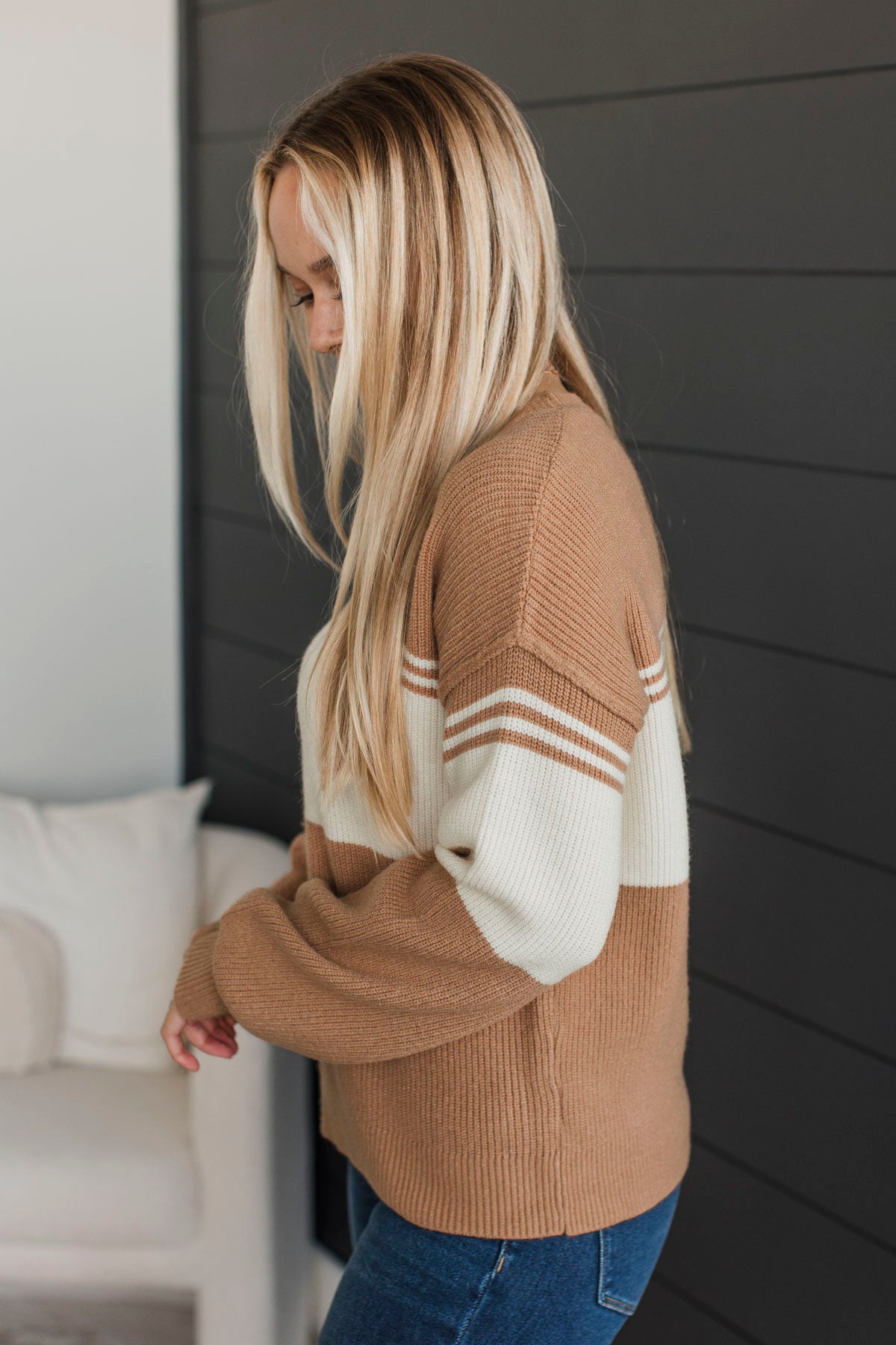 Likely To Swoon Knit Sweater- Dusty Apricot