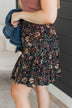 Bring On The Party Floral Skirt- Black