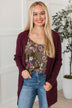 Simply Remarkable Ribbed Knit Cardigan- Burgundy