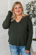 Coveted Beauty V-Neck Sweater- Spruce