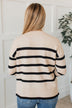 True For You Striped Sweater- Almond