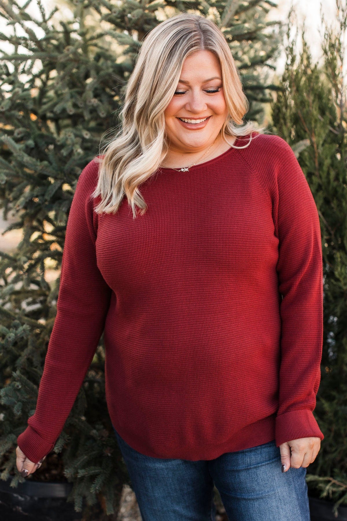 Definitely The Cutest Knit Sweater- Dark Red