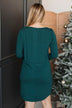 Living For Tonight Long Sleeve Dress- Teal Green