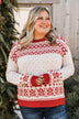 When Snow Falls Knit Sweater- Ivory & Red