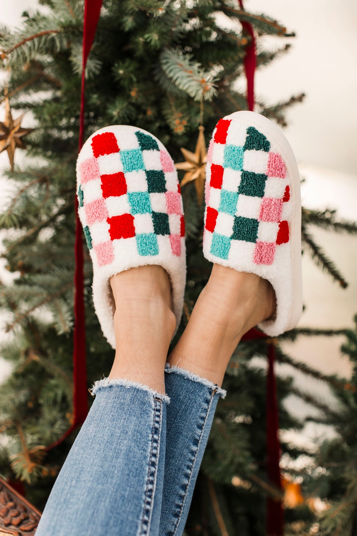 Katydid Cozy Checkered Slippers