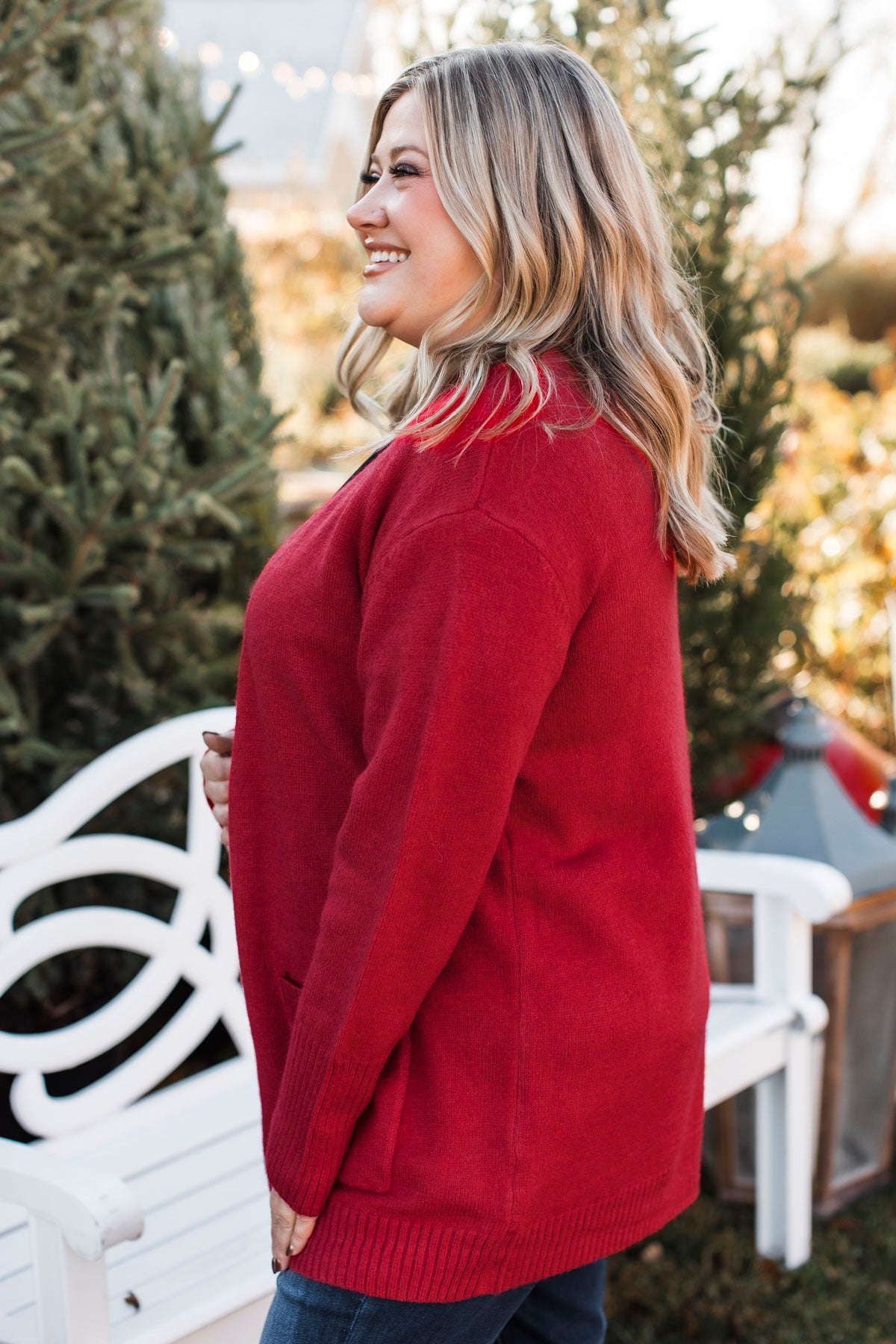 Incredibly Cool Knit Cardigan- Holiday Red