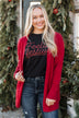 Incredibly Cool Knit Cardigan- Holiday Red