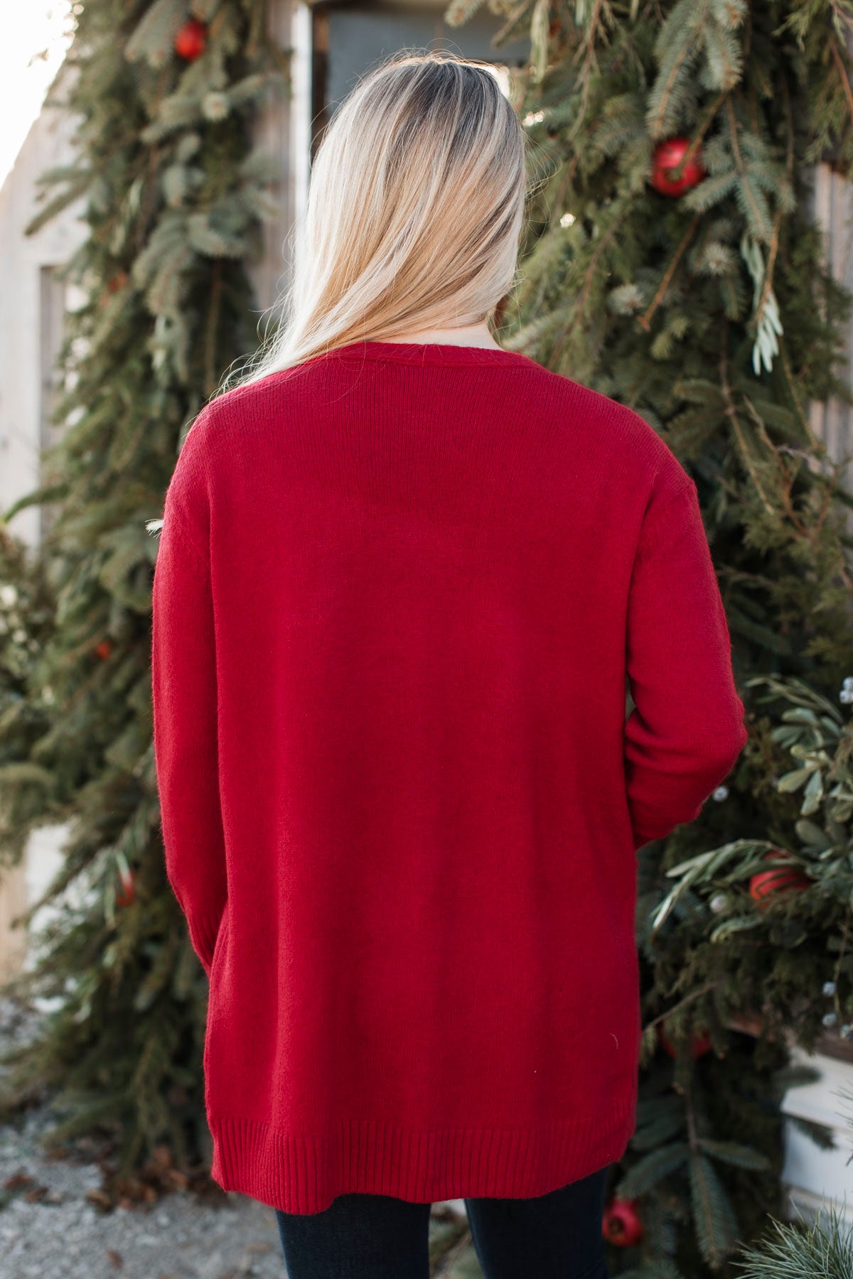 Incredibly Cool Knit Cardigan- Holiday Red