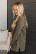 Time To Be Alive Drape Cardigan- Army Green