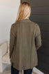 Time To Be Alive Drape Cardigan- Army Green