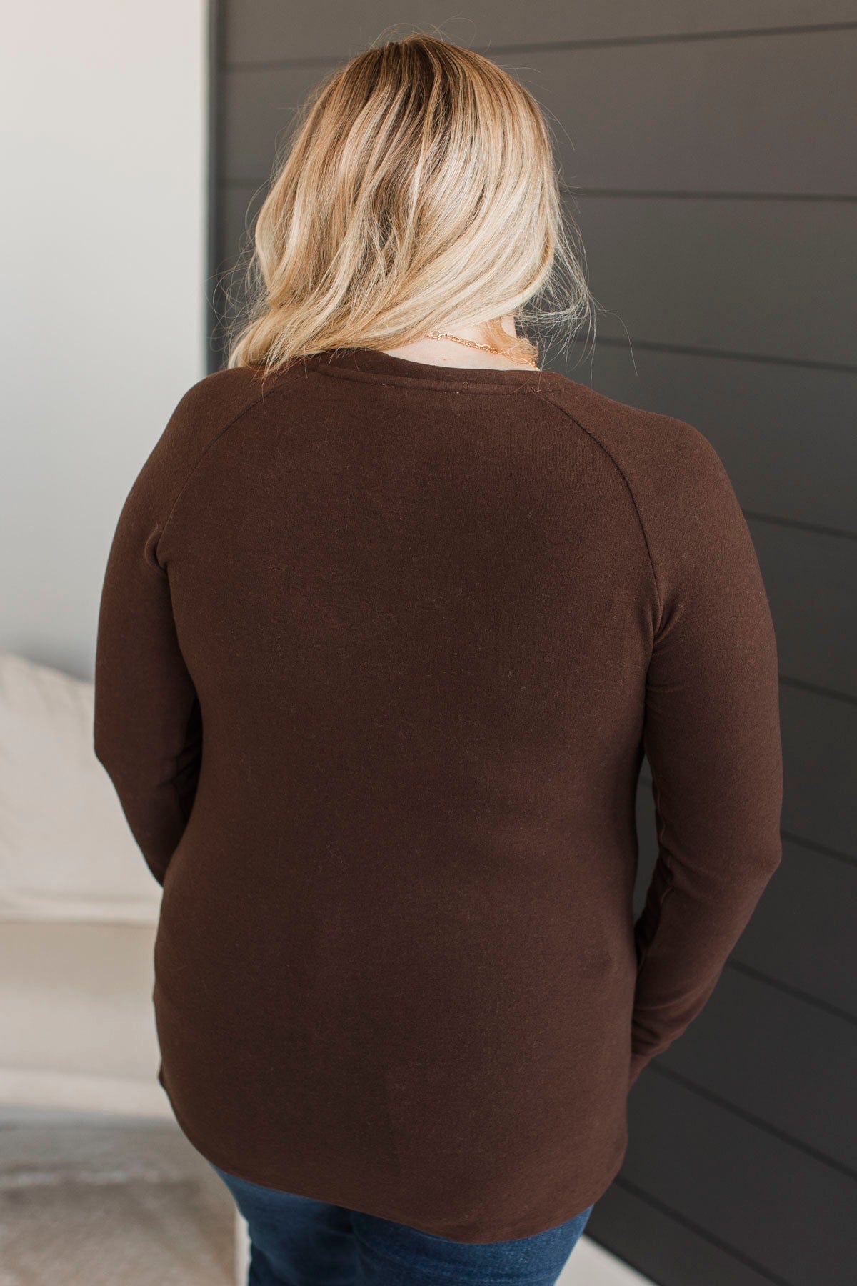 Lovely Sight Long Sleeve Top- Chocolate