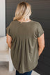 Easily Charmed Cap Sleeve Blouse- Olive