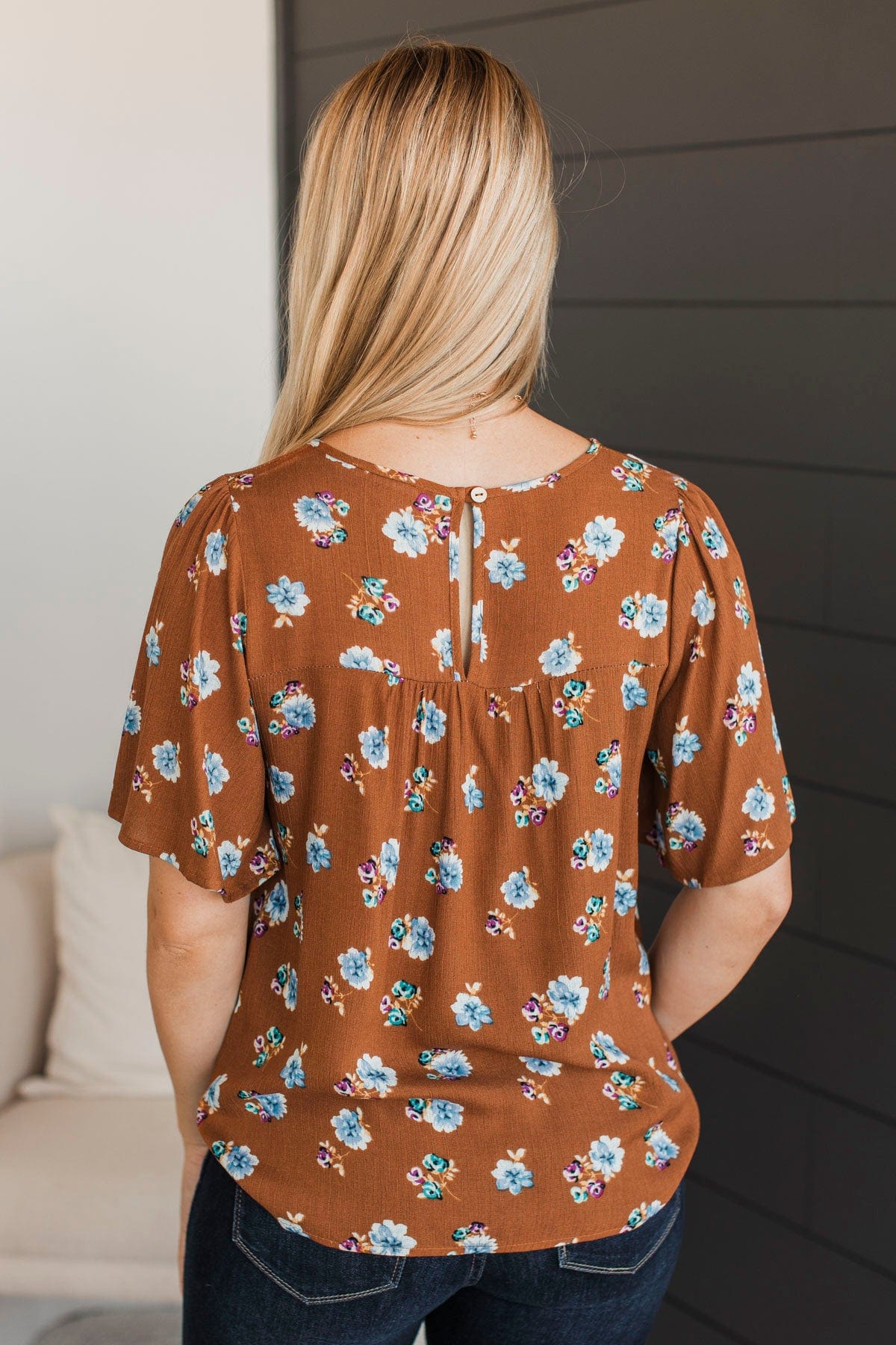 Forever Special Floral Blouse- Rust