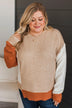 Crush Worthy Color Block Sweater- Sand & Rust