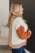 Crush Worthy Color Block Sweater- Sand & Rust