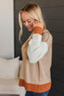 Crush Worthy Color Block Sweater- Sand & Rust