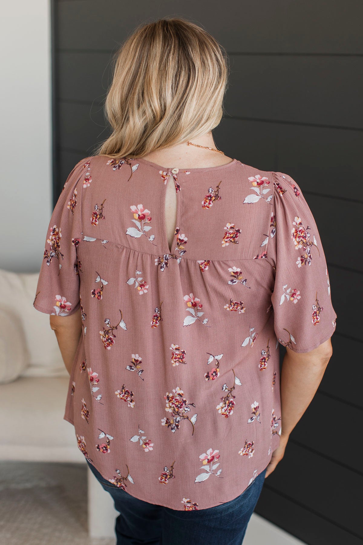 Forever Special Floral Blouse- Mauve