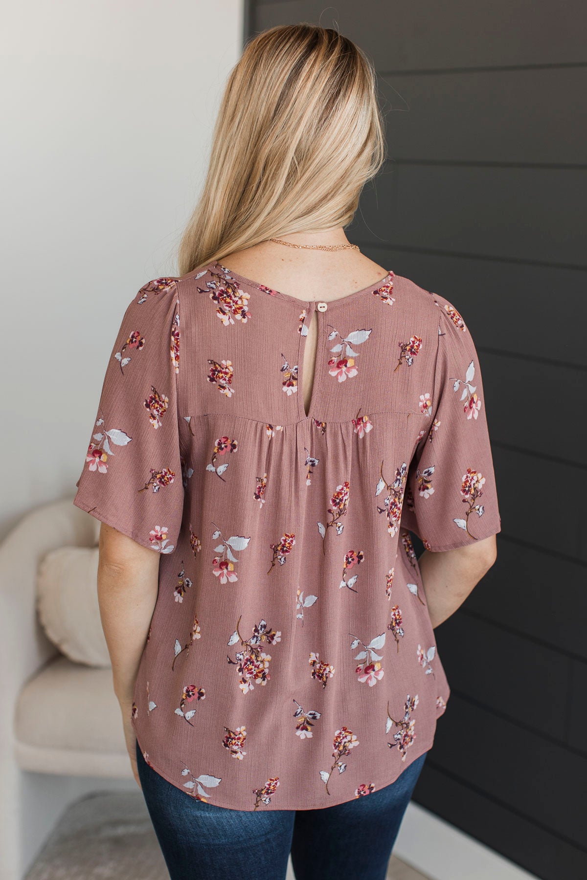 Forever Special Floral Blouse- Mauve