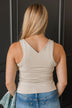 A Little Bit Longer V-Neck Tank Top- Bone