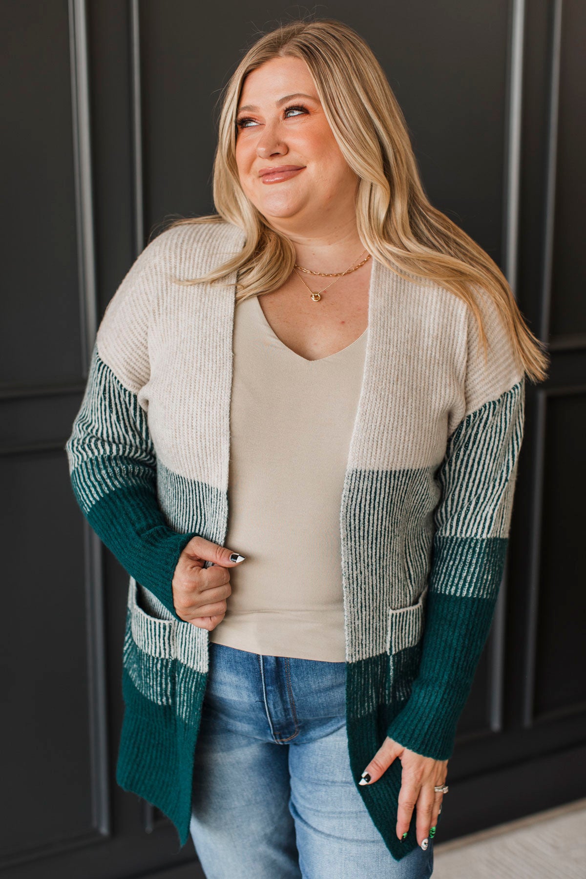 Just For Once Open Front Cardigan- Dark Teal