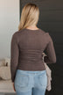 Miles Between Us Long Sleeve Top- Dark Brown