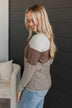 Days Gone By Color Block Sweater- Mocha