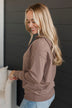 Second Chances Hooded Pullover Top- Mocha