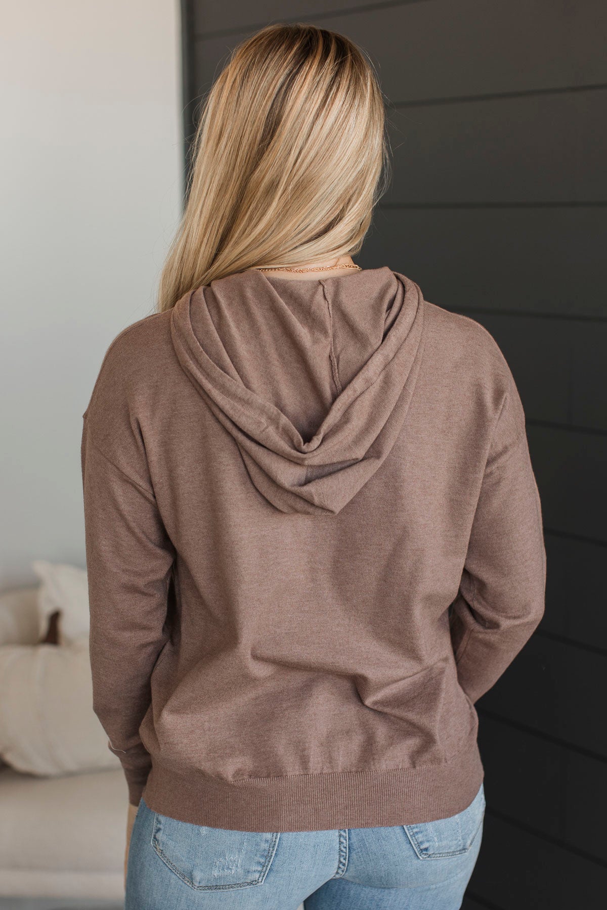 Second Chances Hooded Pullover Top- Mocha