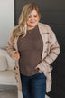 Give It A Shot Striped Cardigan- Light Mocha