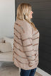 Give It A Shot Striped Cardigan- Light Mocha