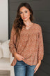 Always In Bloom Floral Blouse- Rust