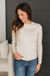 Starting Anew Long Sleeve Knit Top- Oatmeal