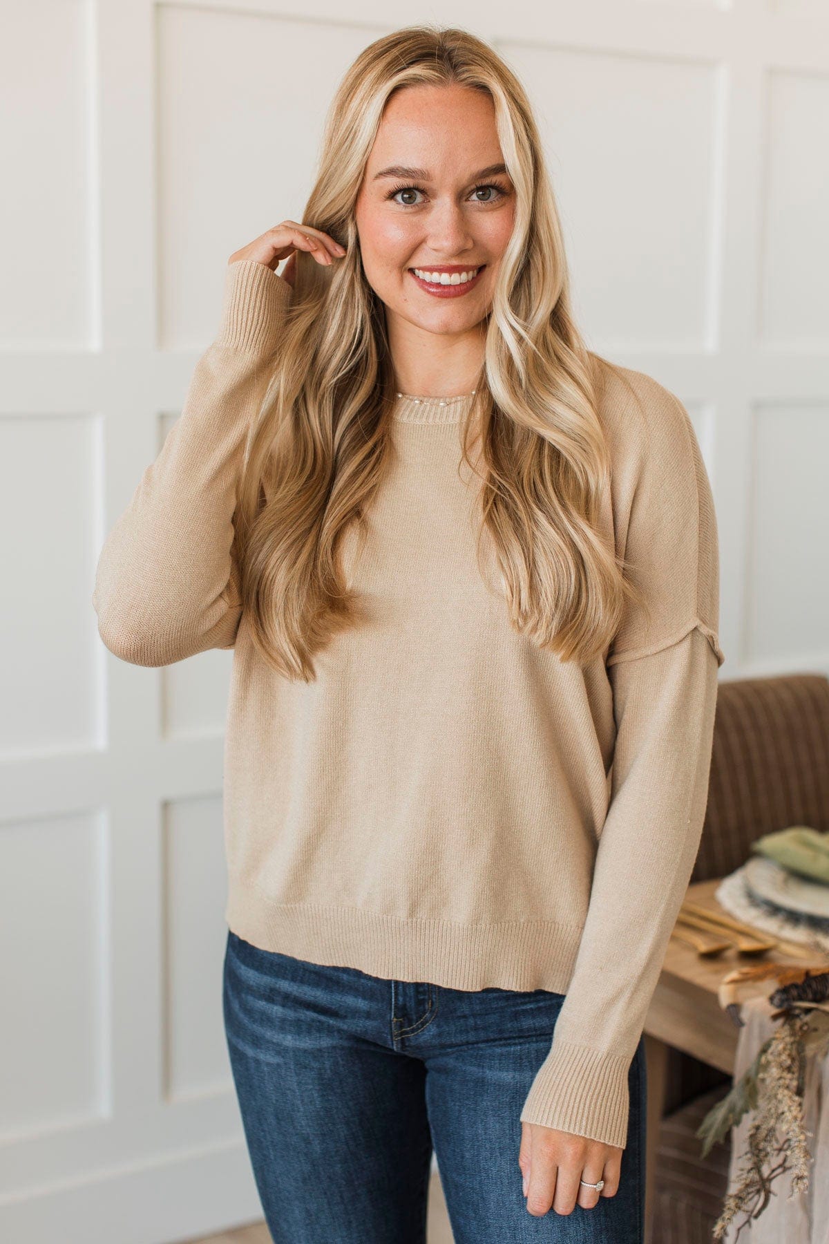 Ahead Of The Times Knit Sweater- Oatmeal