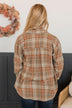 Fall Into Happiness Plaid Button Top- Taupe