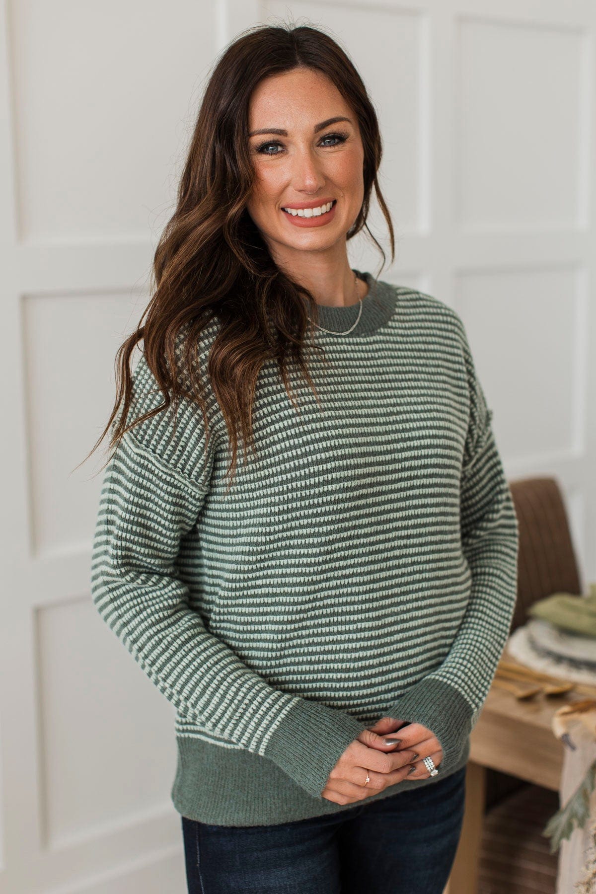 Can't Be Ignored Knit Sweater- Dark Sage