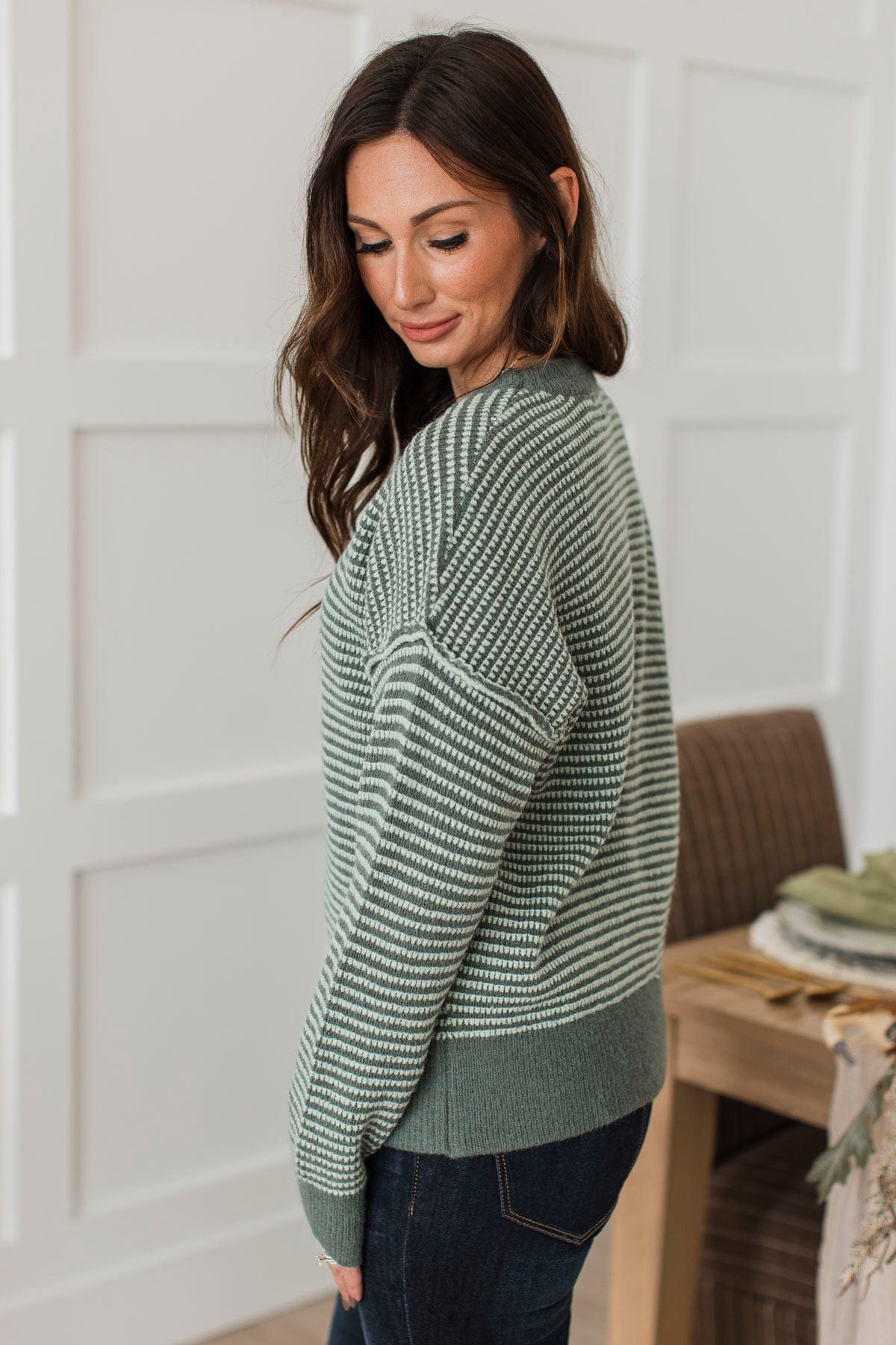 Can't Be Ignored Knit Sweater- Dark Sage