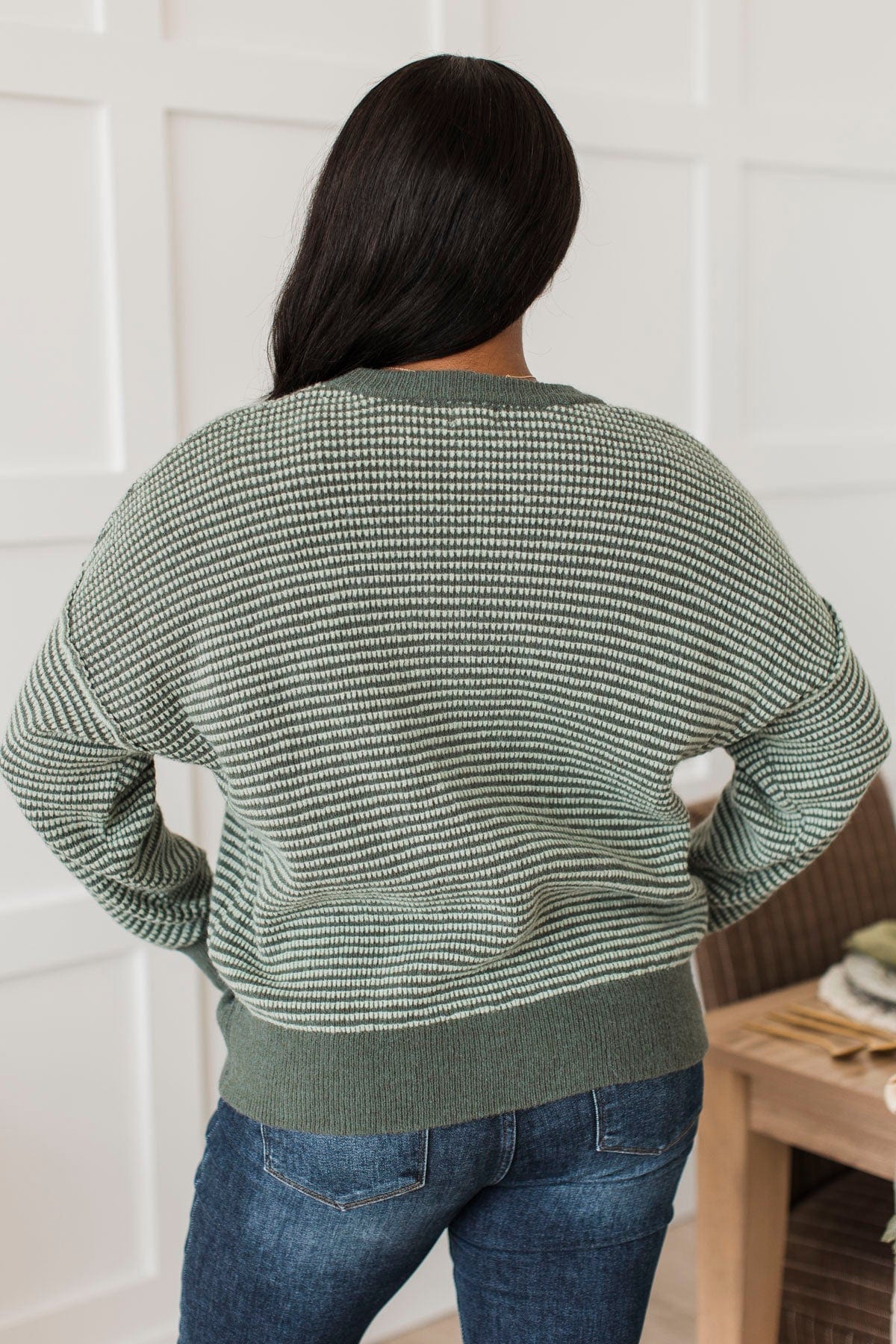 Can't Be Ignored Knit Sweater- Dark Sage