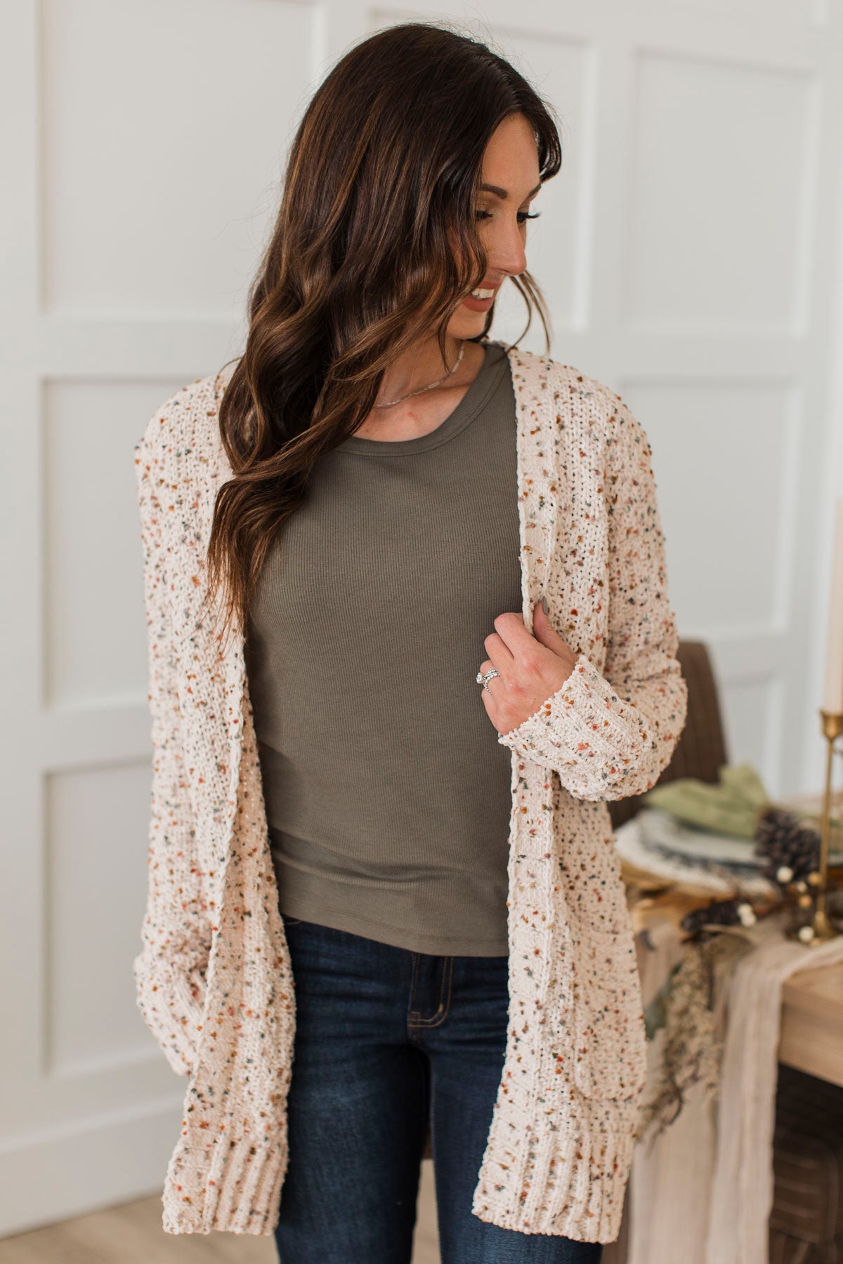 Wondrous Feelings Popcorn Cardigan- Cream