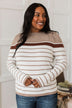 Can't Stay Away Striped Sweater- Mocha & Brown