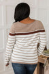 Can't Stay Away Striped Sweater- Mocha & Brown