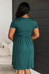 Calls For A Celebration Short Sleeve Dress- Hunter Green