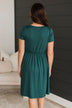 Calls For A Celebration Short Sleeve Dress- Hunter Green