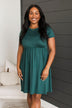 Calls For A Celebration Short Sleeve Dress- Hunter Green