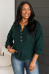 All The Buzz Knit Dolman Top- Hunter Green