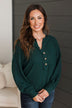 All The Buzz Knit Dolman Top- Hunter Green