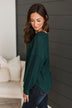 All The Buzz Knit Dolman Top- Hunter Green