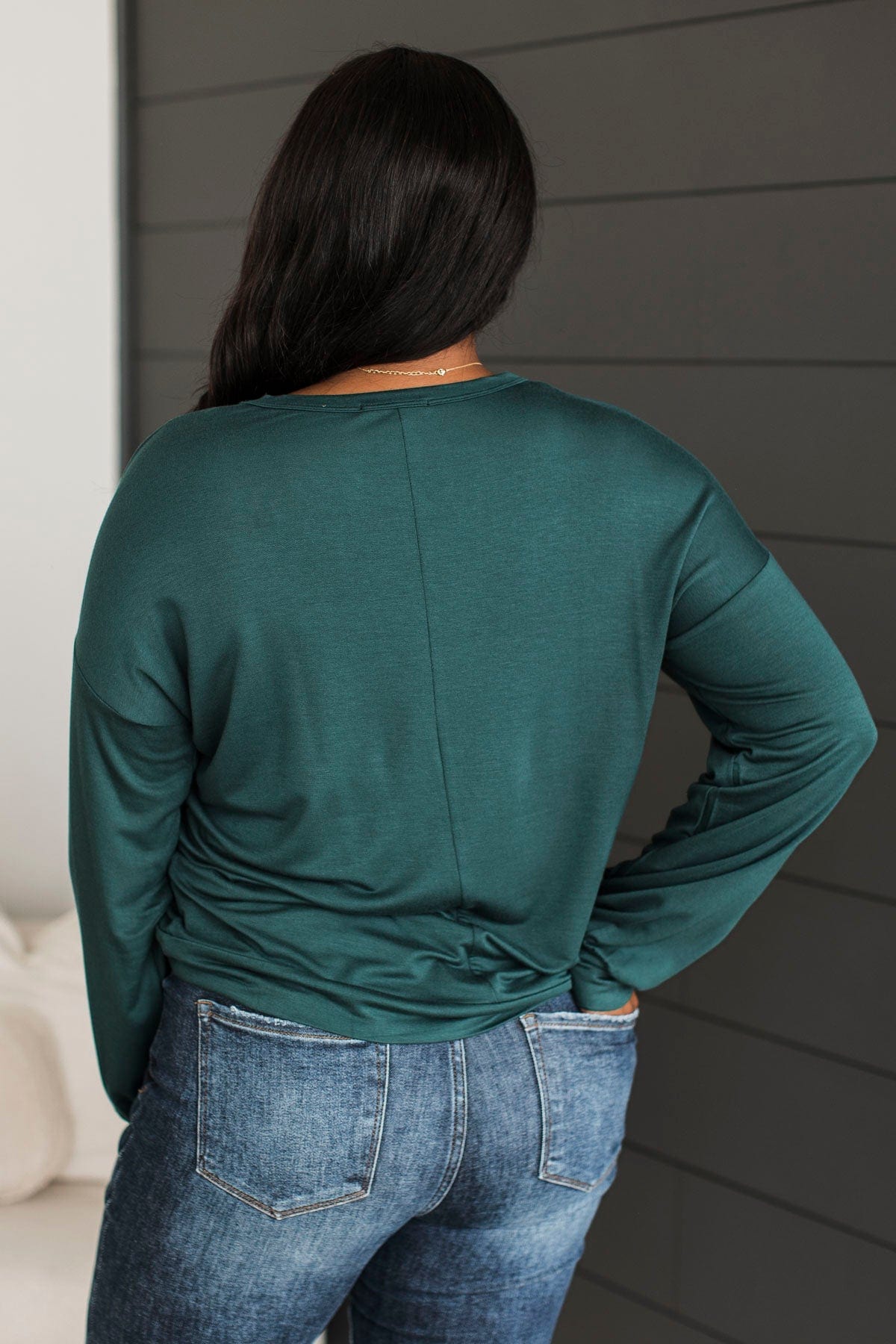 How's It Going Long Sleeve Top- Hunter Green